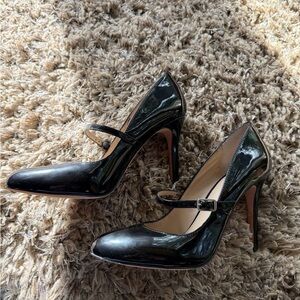 Saks Fifth Avenue Black Patent Leather Heels